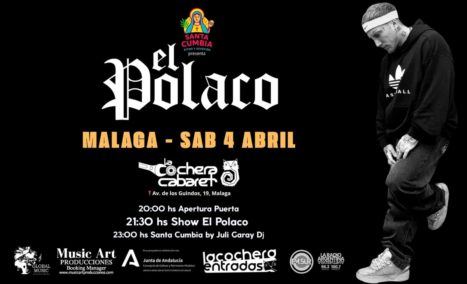 El Polaco actuando en vivo en Málaga 2026