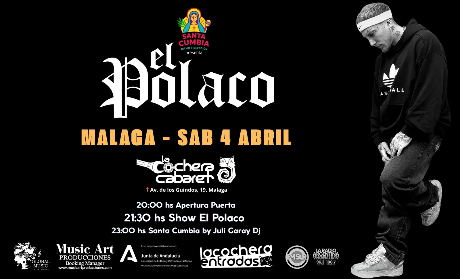 El Polaco actuando en vivo en Málaga 2026