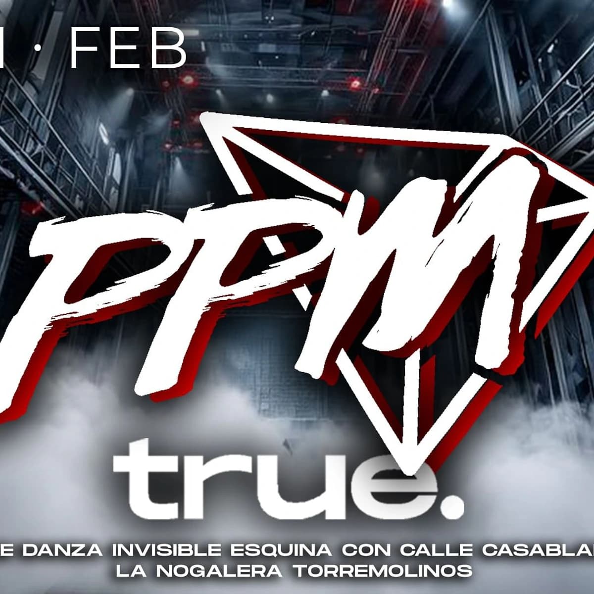 Evento de PPM Music en True Club Torremolinos con ritmos industriales y visuales 2026