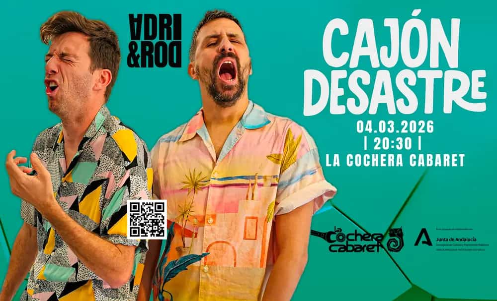Adri Torrijos y Alejandro Rod actuando en Cajón Desastre en Málaga 2026