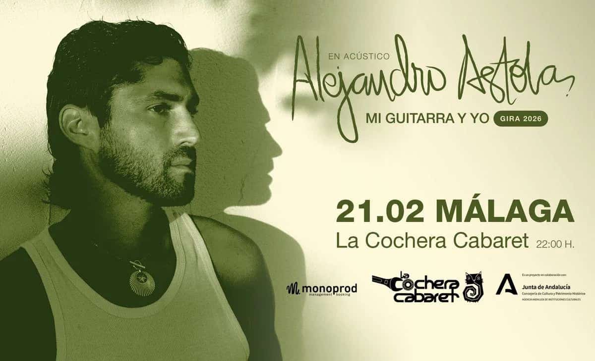 Concierto en solitario de Alejandro Astola en Málaga en La Cochera Cabaret 2026.