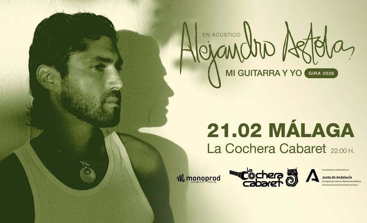 Concierto en solitario de Alejandro Astola en Málaga en La Cochera Cabaret 2026.