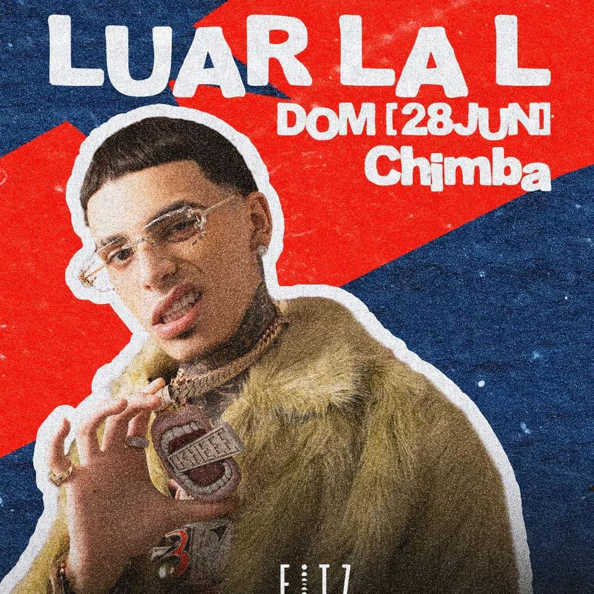 Cartel de Luar La L x FITZ en FITZ Marbella, evento nocturno con reguetón, latin trap, actuación de Luar La L y ambiente de club internacional.