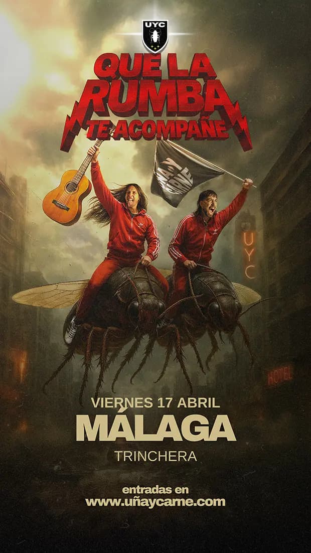 Uña Y Carne actuando con luces vibrantes y ambiente energético