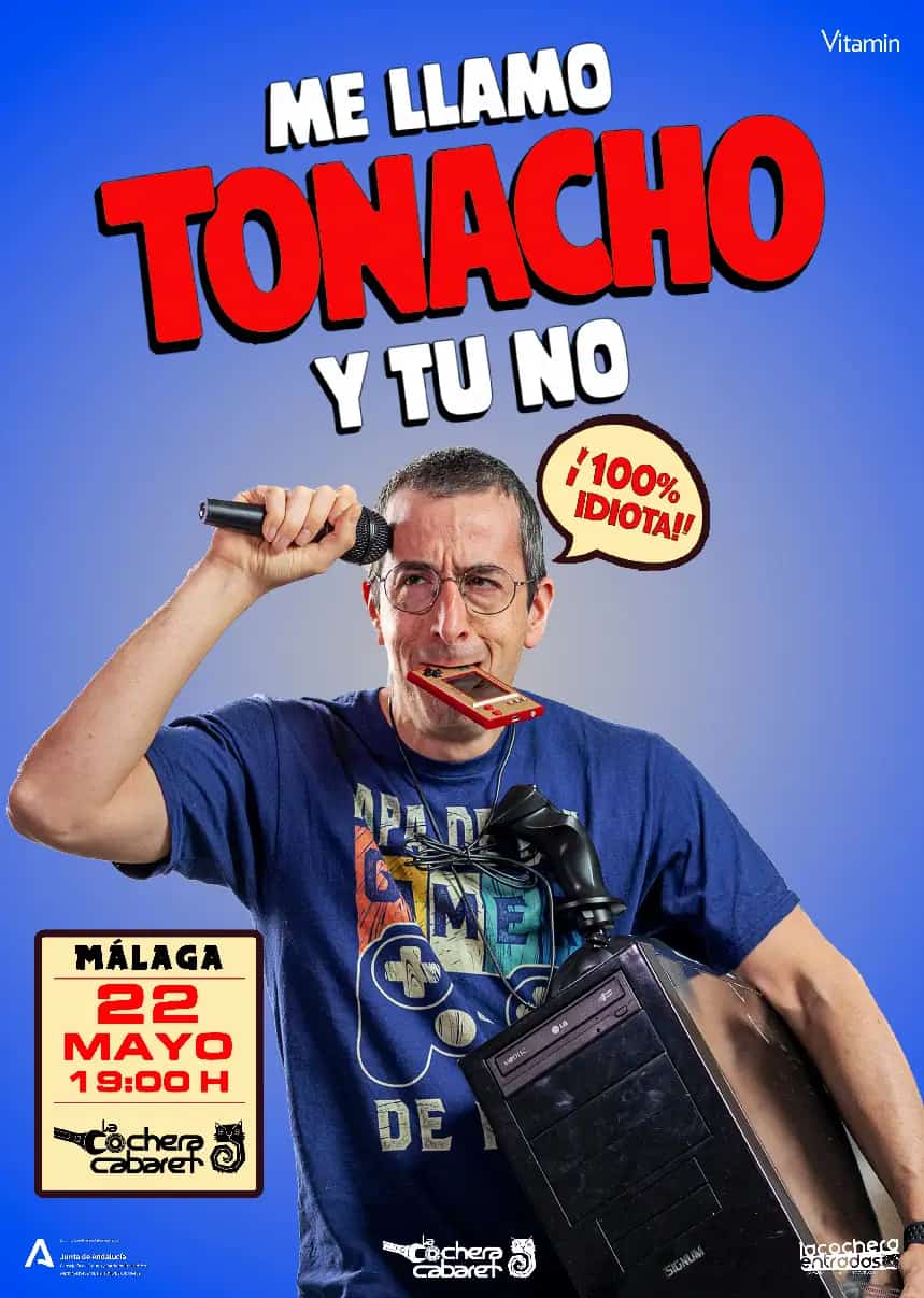Tonacho actuando en su espectáculo de comedia en Málaga 2026