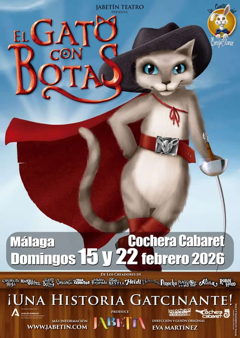 Actuación de El Gato con Botas de Jabetín Teatro en Málaga 2026