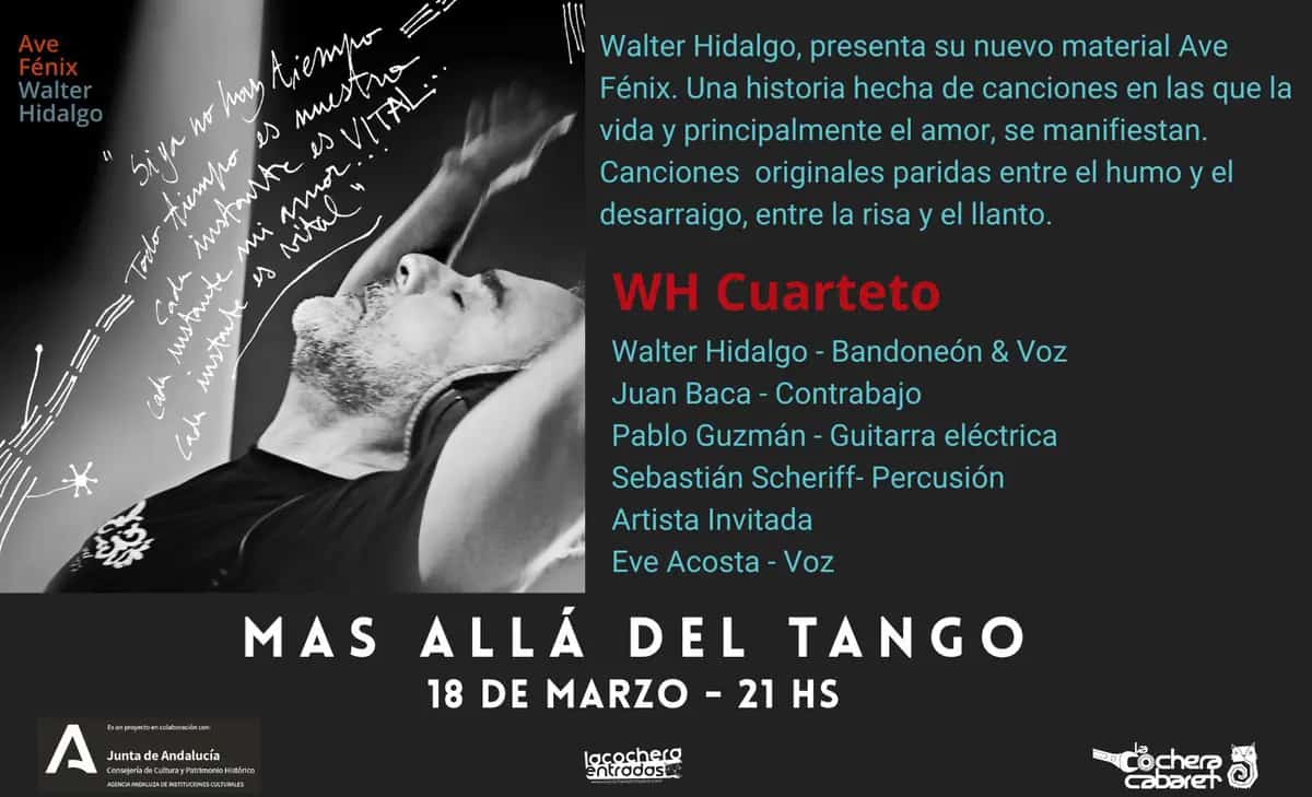 Walter Hidalgo actuando en vivo en Málaga 2026