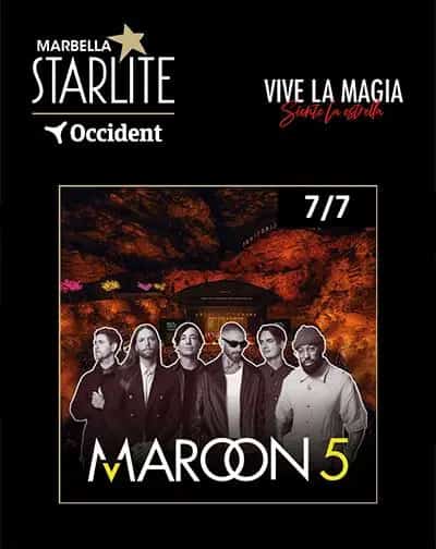 Maroon 5 en concierto en Málaga en Starlite Occident 2026, una cita pop exclusiva en un entorno único.