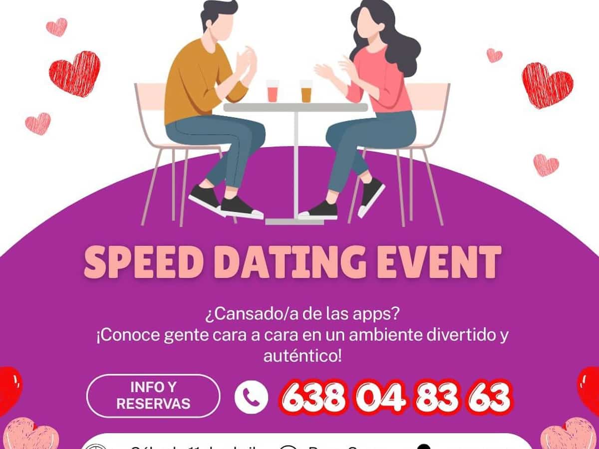Cartel de evento speed dating en Boca Seca Marbella para solteros de 25 a 45 años, sábado 11 de abril de 18:00 a 20:00, organizado por MegGlobalDating.