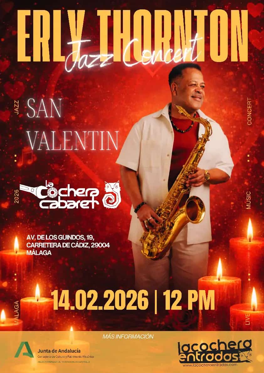 Erly Thornton interpretando jazz suave en Málaga 2026