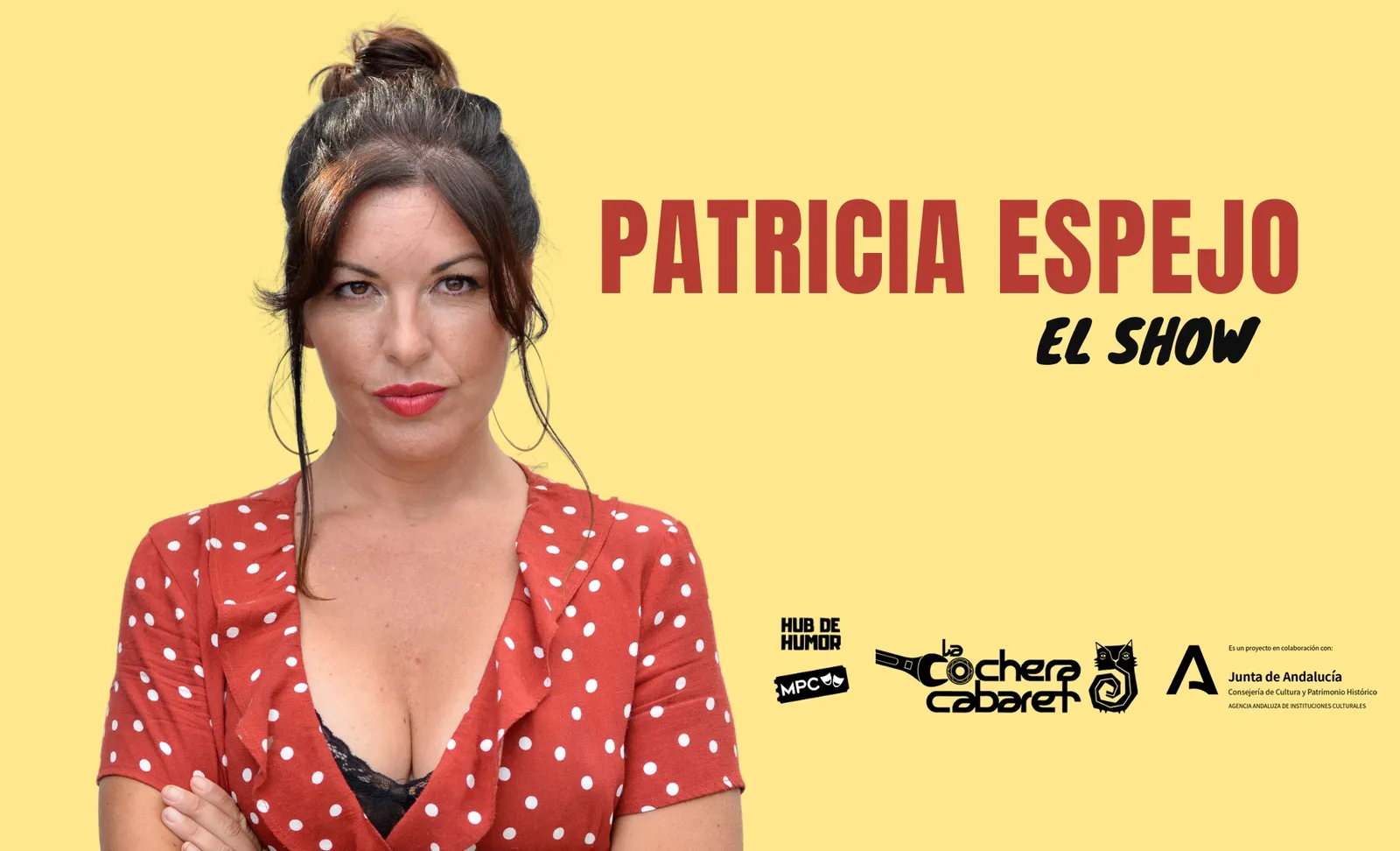 Patricia Espejo actuando en su show de comedia en Málaga 2026