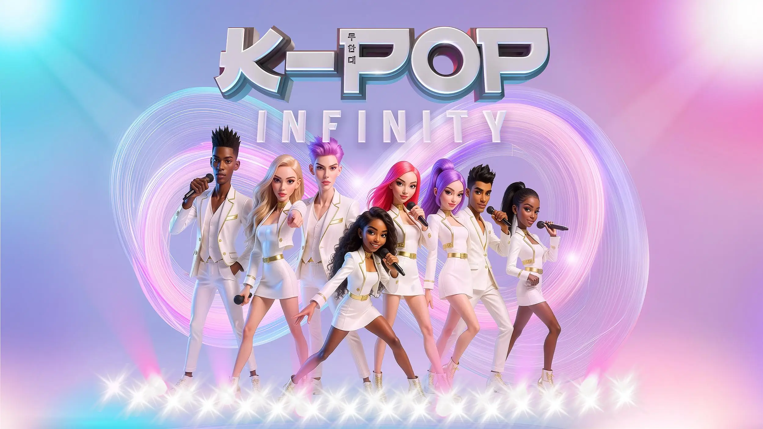 Espectáculo en vivo K-Pop Infinity con bailarines de élite y estética futurista en Marbella
