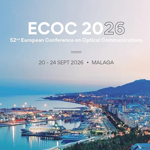 Imagen del evento ECOC2026 mostrando el tema de comunicaciones ópticas