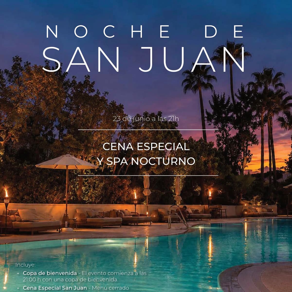 Celebración de la Noche de San Juan con cena y espectáculo de fuego en Estepona 2026