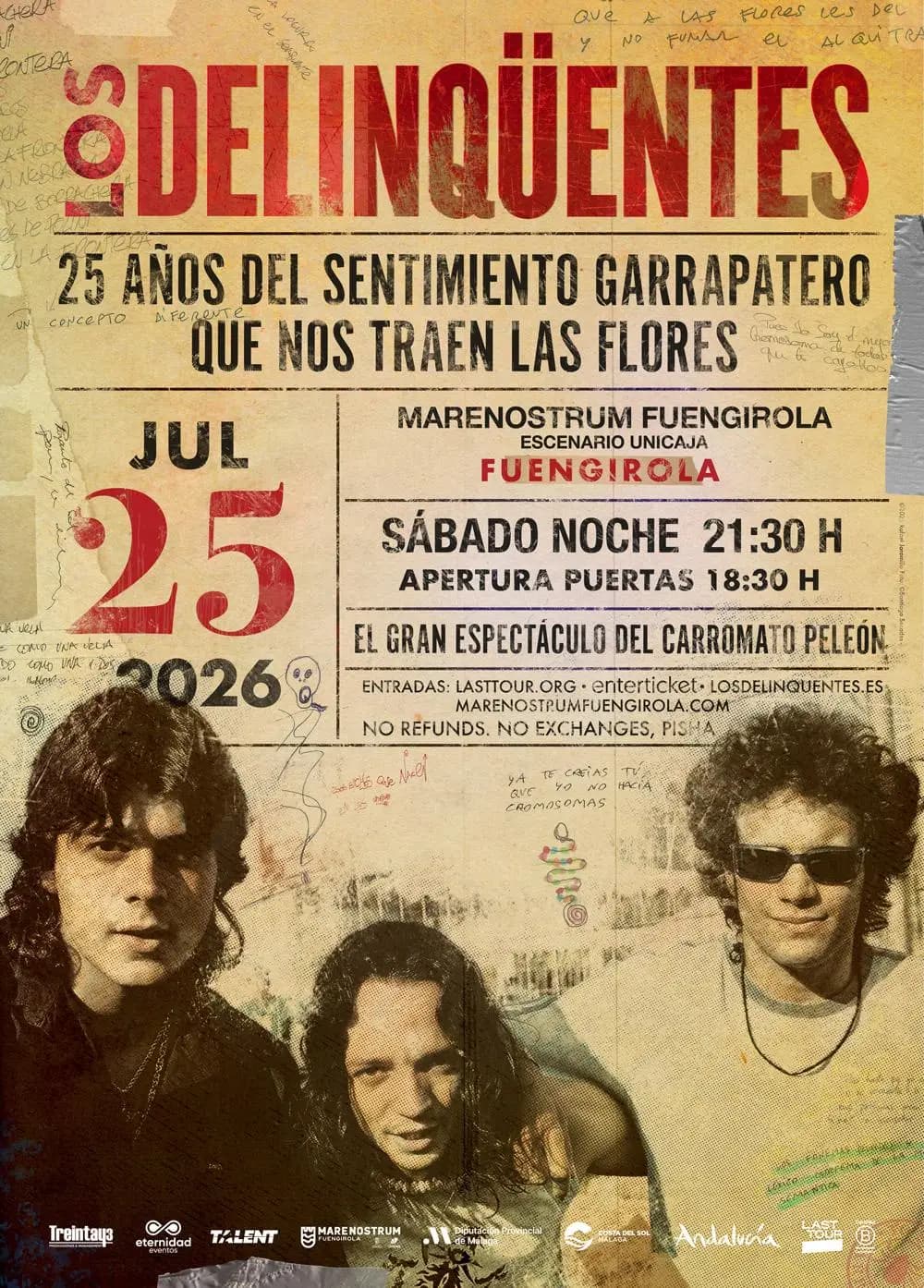 The Criminals actuando en directo durante su gira del 25º aniversario, interpretando canciones clásicas de su álbum debut.