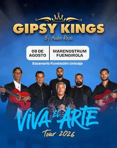 Concierto en vivo de Gipsy Kings 2026 interpretando flamenco pop, rumba y música internacional en un show lleno de energía