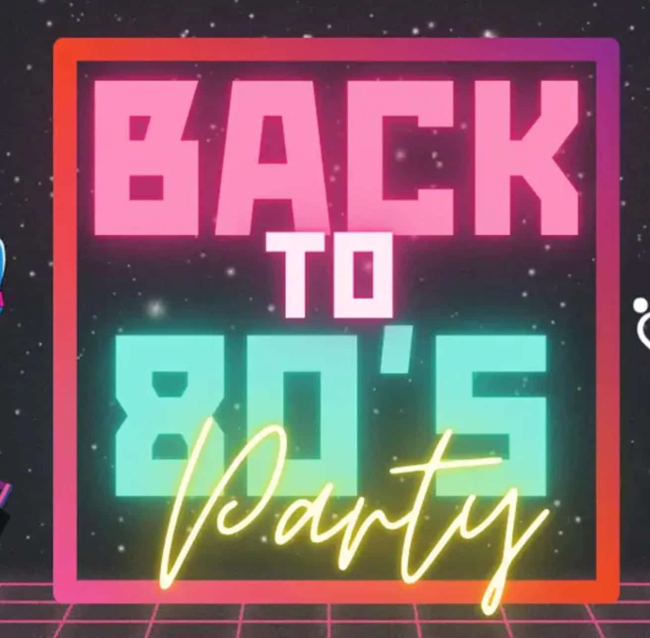 Cartel del BACK TO 80'S PARTY en Marbella