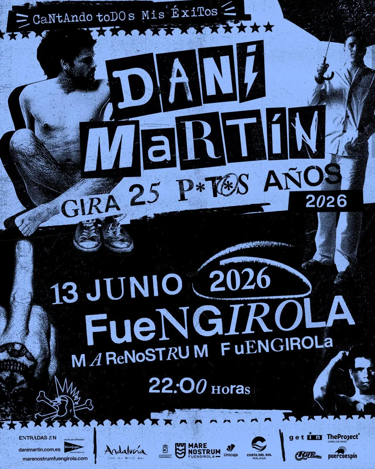 Dani Martín actuando en directo durante un concierto aniversario