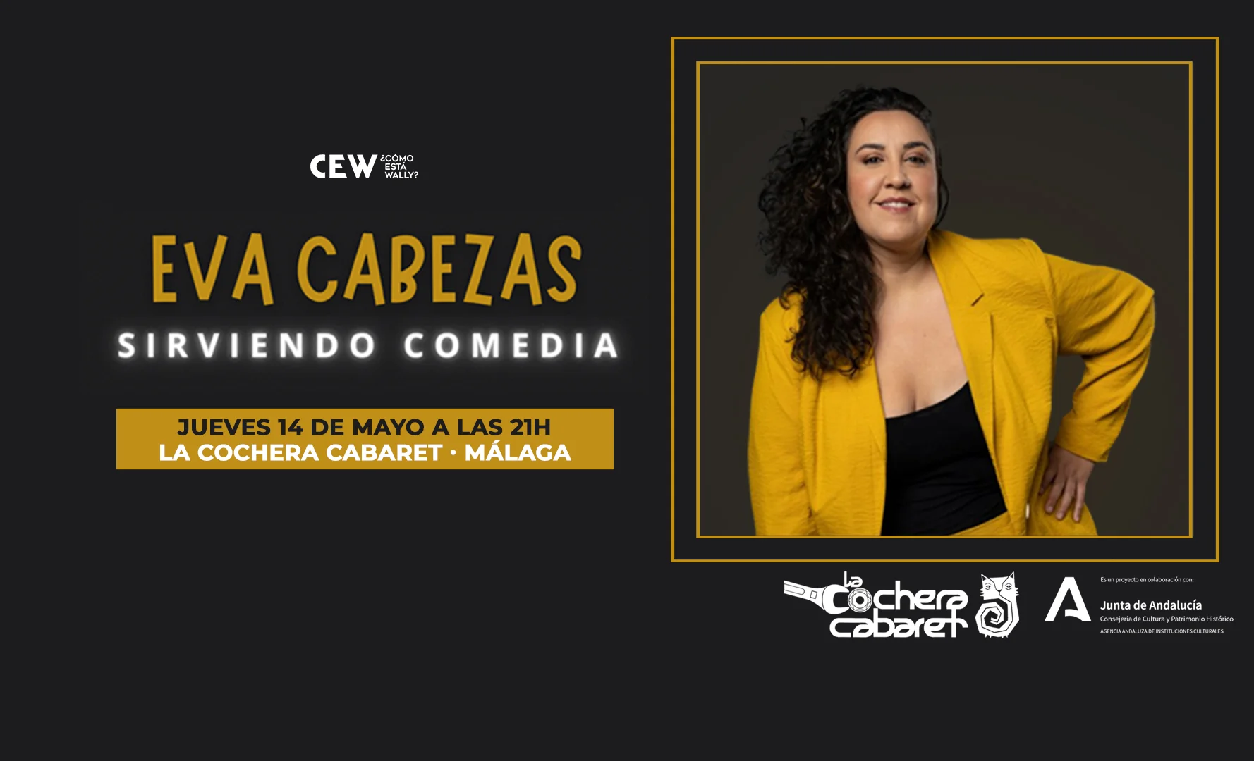 Eva Cabezas actuando en 'Sirviendo Comedia' en Málaga 2026