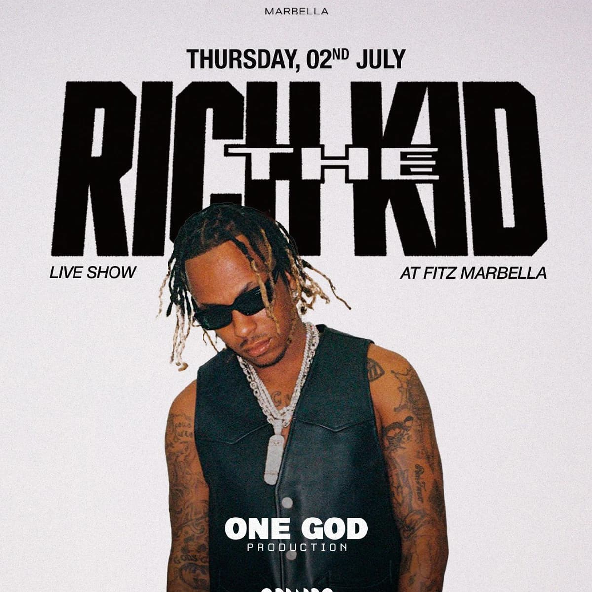 Rich The Kid actuando en vivo en Marbella 2026