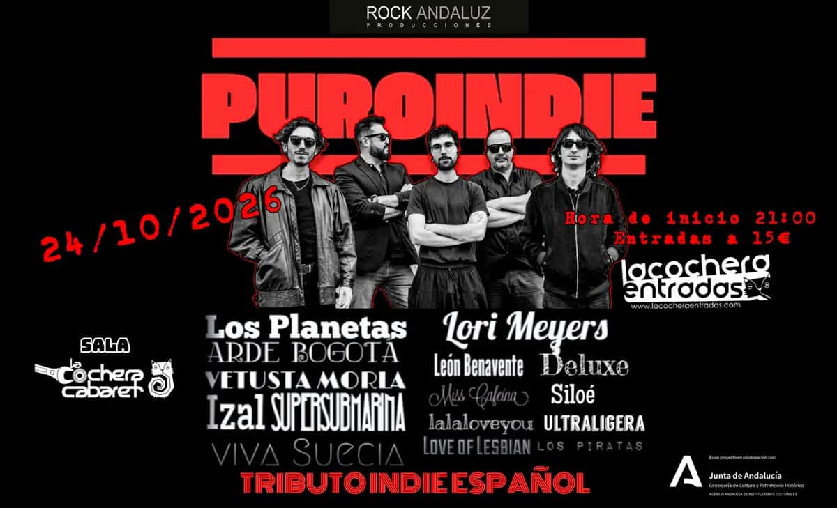 Concierto tributo Puro Indie en Málaga 2025