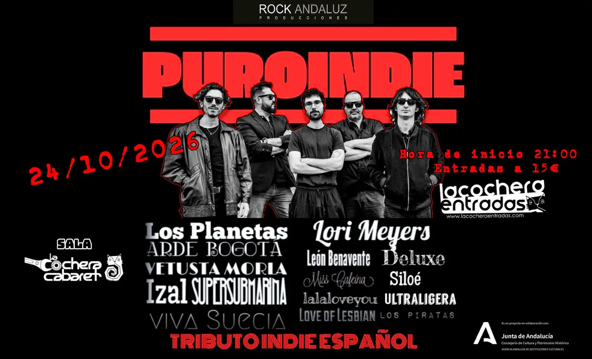 Concierto tributo Puro Indie en Málaga 2025