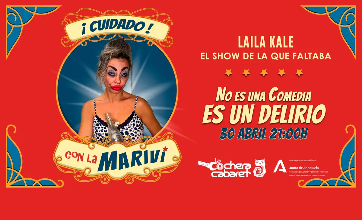 Mariví actuando en un espectáculo de comedia atrevida en Málaga 2026