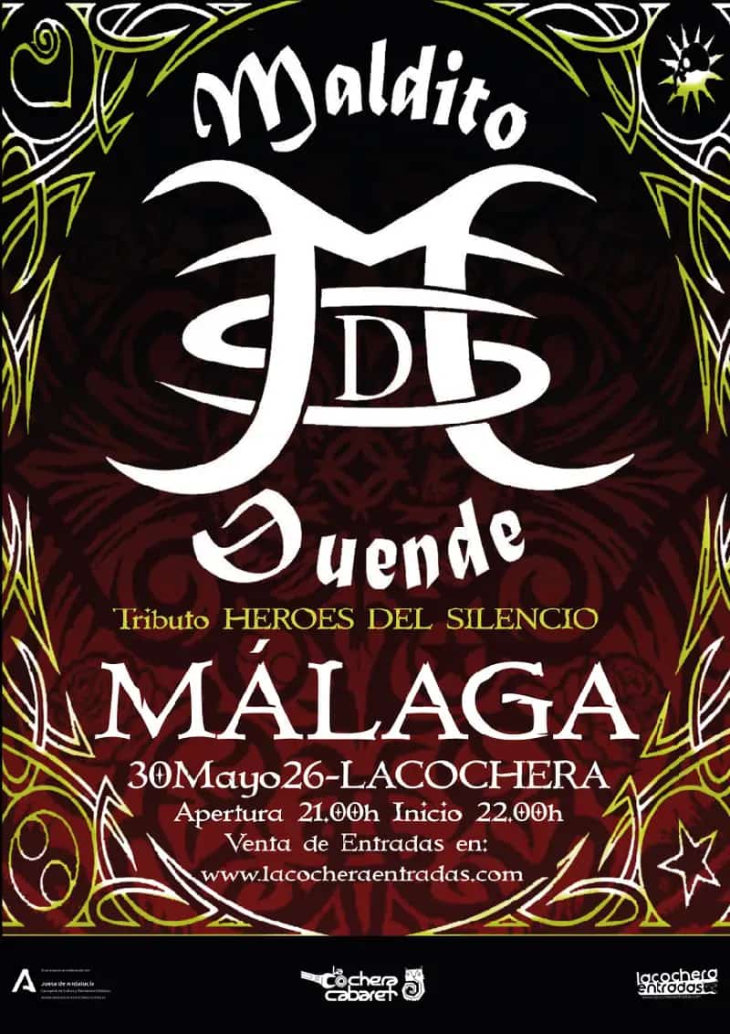 Maldito Duende realizando un tributo a Héroes del Silencio en Málaga 2026
