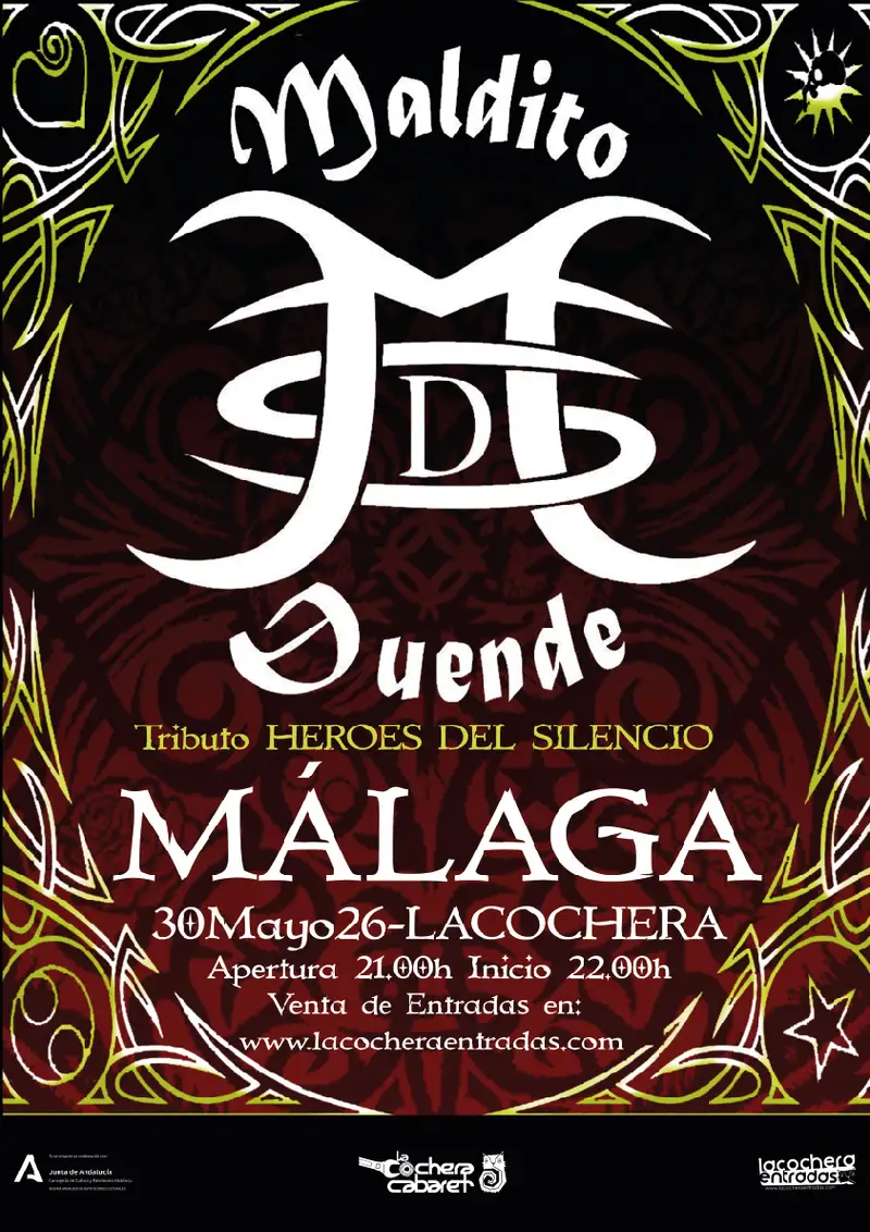 Maldito Duende realizando un tributo a Héroes del Silencio en Málaga 2026