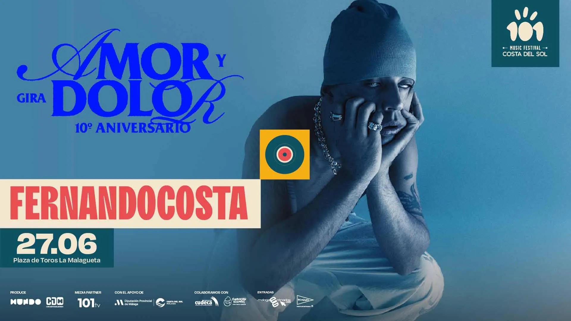 Fernando Costa en directo en Málaga 2026 en la Plaza de Toros de La Malagueta.