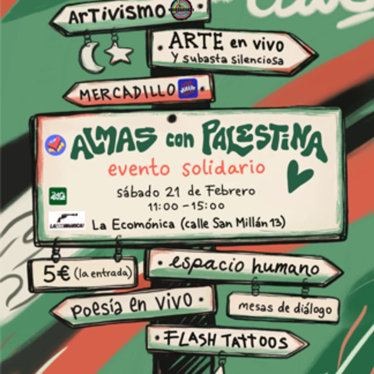 Evento artístico en apoyo a Palestina en Málaga 2026