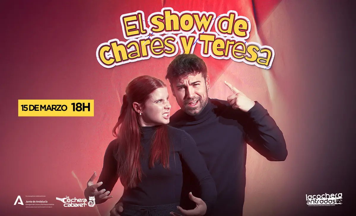 Chares y Teresa actuando en un espectáculo de comedia en vivo en Málaga 2026