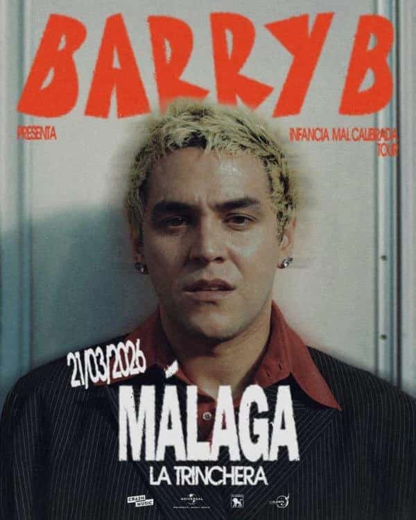 Cartel de Barry B en Vivo en Málaga 2026 – Rock Alternativo Explosivo en Sala La Trinchera
