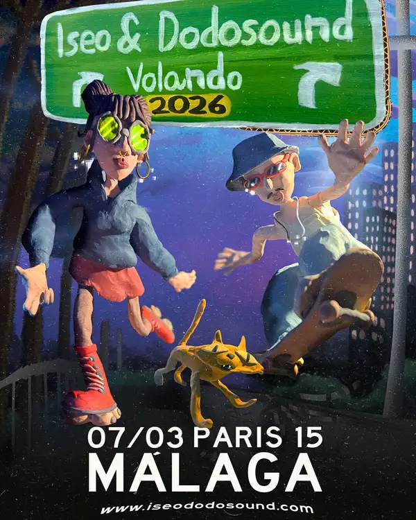 Iseo & Dodosound actuando en vivo con luces vibrantes