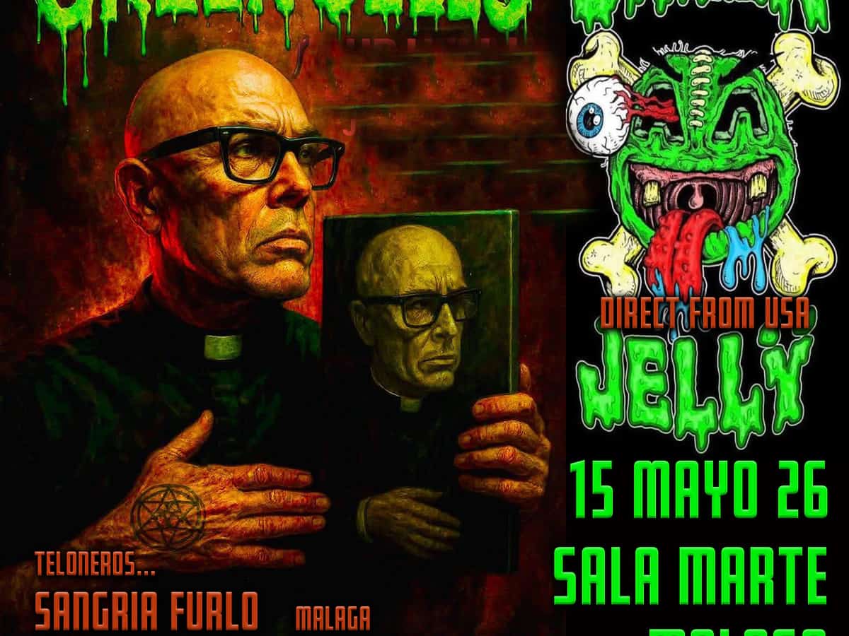 Cartel del evento para el concierto de Green Jelly con Sangria Furlo y Ovines.