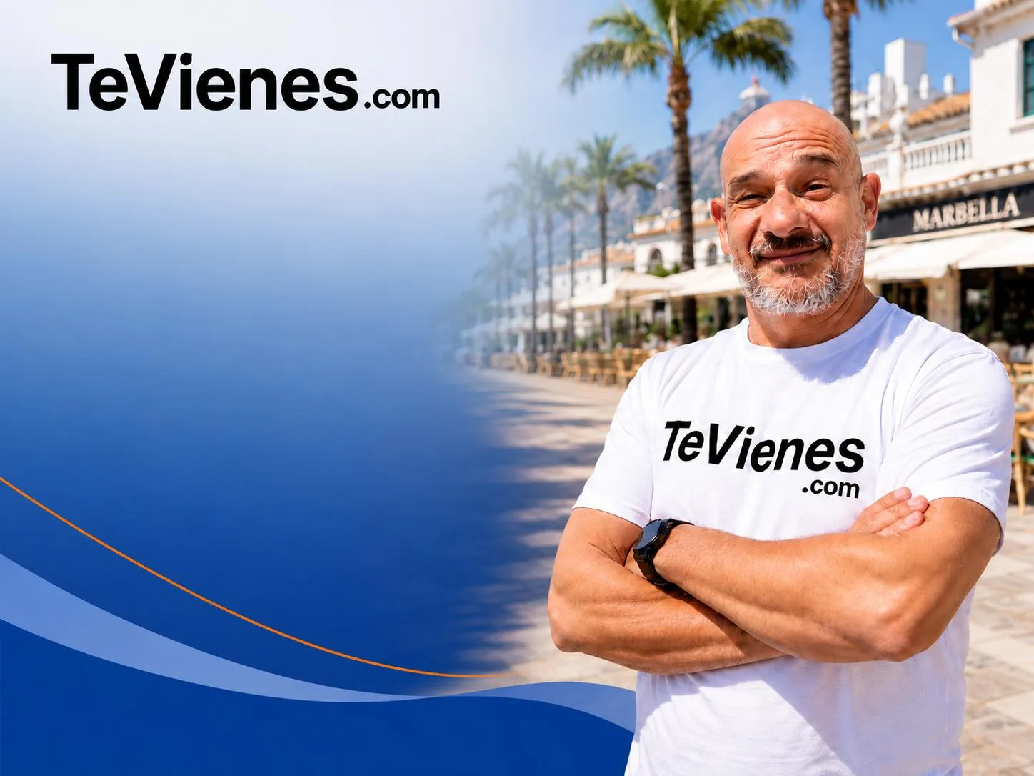 TeVienes.com con Santi Esteban en Marbella, diseñado para promocionar visibilidad digital y captación de clientes para negocios locales.